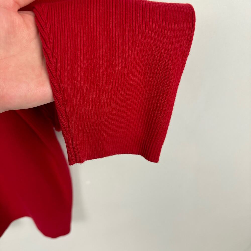 VTG NWT POLO JEANS CO. | Red‎ Pull Over Ribbed 90s Cotton Sweater | Men's Large - Picture 5 of 9